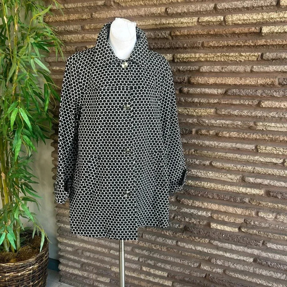 Charter Club Woman Navy Blue Polka Dot Casual Stretch Cotton Jacket Size 1X - Picture 1 of 10